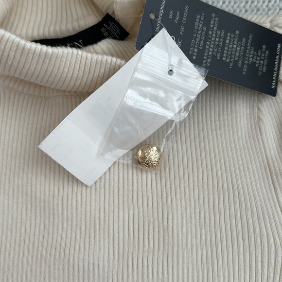 NWT! Ralph Lauren Ribbed Turtleneck Sweater Cream Size XS - Picture 4 of 8